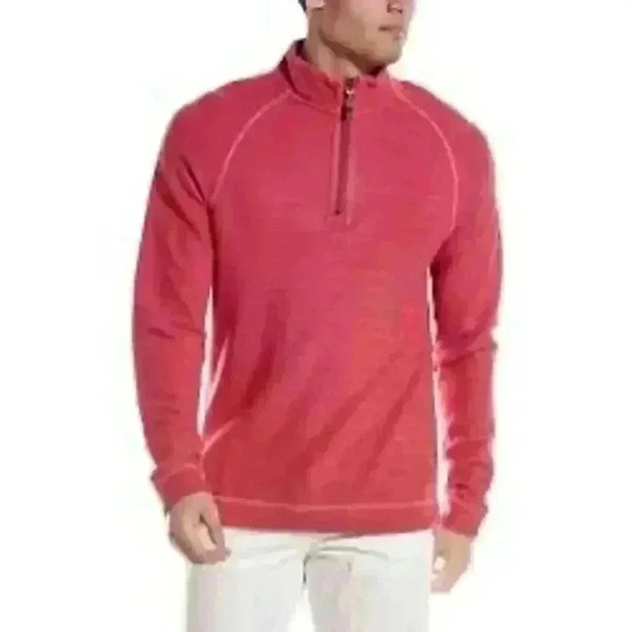 Tommy Bahama Men’s XL Coral Flip Breaker Reversible Half-Zip Pullover - Picture 1 of 11